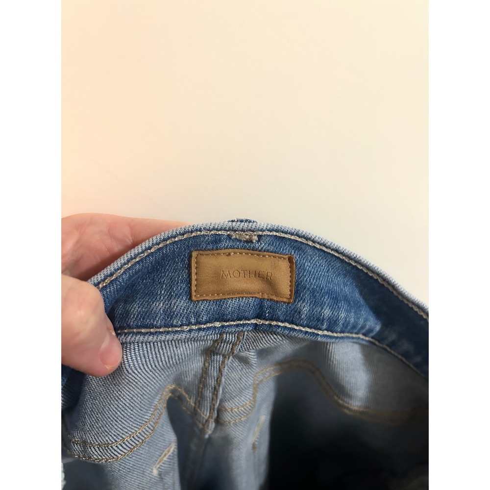 Mother The Tomcat Layover High Rise Straight Leg Jeans Blue Denim Size 26 - Picture 4 of 12